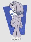  anthro bottomless clothed clothing disney female judy_hopps lagomorph looking_at_viewer mammal partial_nudity pinup pose rabbit shirt sitting solo teer zootopia 