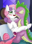  2018 4_fingers bed blush cum cutie_mark cutie_mark_crusaders_(mlp) dragon equine eyebrows eyelashes eyes_closed female friendship_is_magic green_eyes hair horn horse male male/female mammal mexa multicolored_hair my_little_pony open_mouth pony sex spike_(mlp) sweetie_belle_(mlp) unicorn wings young 