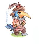  2016 absurd_res animal_crossing anteater anthro biped black_eyes blue_body blue_tail boots character_name clothed clothing cosplay cyrano_(animal_crossing) cyrano_de_bergerac_(character) cyrano_de_bergerac_(play) english_text eyebrows feathers fluffy fluffy_tail footwear freckles full-length_portrait furgonomics grass hat hi_res holding_object holding_weapon long_snout looking_at_viewer loose_feather male mammal melee_weapon nintendo pants portrait rapier rock ruff_(clothing) scabbard shadow shirt side_view simple_background snout solo standing sword tail_button_bottoms tail_clothing tan_body text thick_eyebrows two_tone_body video_games watersnail weapon white_background 
