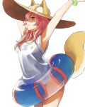  animal_ear_fluff animal_ears armpits arms_up bikini blue_bikini breasts chanosuke commentary_request ears_through_headwear fate/extra fate/grand_order fate_(series) fox_ears fox_tail hat innertube long_hair pink_hair solo straw_hat stretch sun_hat swimsuit tail tamamo_(fate)_(all) tamamo_no_mae_(fate) tamamo_no_mae_(swimsuit_lancer)_(fate) yellow_eyes 