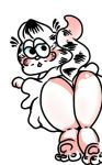  2018 anthro blush butt cat clothed clothing crossgender digital_media_(artwork) feline female fur garfield garfield_(series) hair looking_at_viewer mammal panties simple_background solo surprise underwear white_background 