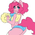  2018 animated anthro butt cheerleader clothing cutie_mark equine female friendship_is_magic hair looking_at_viewer mammal my_little_pony pink_hair pinkie_pie_(mlp) pom_poms simple_background solo tolsticot white_background 