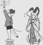  2017 anthro big_ears chloe clothing eyewear female fur glasses hair honky_kat mammal mouse nervous reaching rodent sweater white_fur 