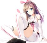  a.i._channel blue_eyes brown_hair commentary detached_sleeves eyebrows_visible_through_hair hairband kizuna_ai lace lace-trimmed_thighhighs long_hair looking_at_viewer mac-kine multicolored_hair pink_hair pink_hairband sailor_collar shirt shorts sitting smile solo streaked_hair thighhighs two-tone_hair v-shaped_eyebrows virtual_youtuber white_legwear white_sailor_collar white_shirt white_shorts 