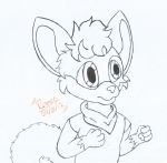  2018 anthro chinchilla cub hi_res hybrid male mammal markings minky_(character) red_panda rodent romeothefox_(artist) solo traditional_media_(artwork) young 