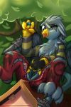  2018 4_toes anthro avian beak clothing female fingering friendship_is_magic frist44 gabby_(mlp) gryphon looking_at_viewer masturbation my_little_pony one_eye_closed outside pussy solo spread_legs spreading toes tongue tongue_out vaginal vaginal_fingering vaginal_masturbation 