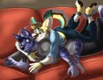  canine clothing cuddling dragon fennec fox intelton lumunix male male/male mammal sinister-jordex wolf 