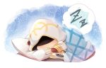  chibi fire_emblem fire_emblem_heroes gloves hood lying male_focus nakabayashi_zun open_mouth simple_background sleeping smile solo summoner_(fire_emblem_heroes) 