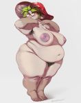  armpit_hair belly big_belly big_breasts breasts deep_navel eyewear female flora_fauna fungi_fauna glasses humanoid leaf_hair looking_at_viewer msvondran mushroom navel non-mammal_breasts not_furry nude obese overweight overweight_female plant pubes smile solo 
