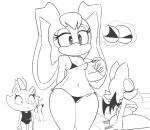  anthro bat big_breasts bikini blaze_the_cat blush breasts butt cat clothing droopy_ears eyelashes feline female fur hair hearlesssoul lagomorph long_ears mammal membranous_wings nipples pool_(disambiguation) rabbit rouge_the_bat sonic_(series) sweat swimsuit vanilla_the_rabbit wings 