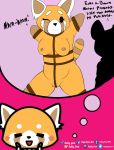  aggressive_retsuko bdsm blush bondage bound breasts cute daddy_pone english_text fantasy female haida hi_res mammal red_panda retsuko rope sanrio text 