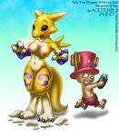  blush breasts canine cervine chopper crossover cute deer digimon drjavi female fox furry hat hooves horn j._h._aceituno lol mammal nipples one_piece pussy renamon smile surprised tony_tony_chopper 