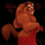  beast beast_(disney) beauty_and_the_beast biceps big_muscles disney evana fur grin looking_at_viewer male muscles seductive solo source_request teasing 