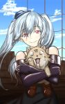  blood commentary day eyebrows_visible_through_hair gloves granblue_fantasy hair_between_eyes hat nato_(kamijokonoha) orchis red_eyes shingeki_no_bahamut silver_hair sky smile stuffed_toy tears twintails 