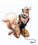  2018 anthro arcanine balls black_nose collar hibbary kneeling male nintendo penis pok&eacute;mon pok&eacute;mon_(species) solo video_games 