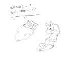  2018 anthro balls belly big_belly canine caprine crying digital_media_(artwork) duo english_text fur girly hair humor kindred_(lol) lamb_(lol) league_of_legends male male_pregnancy mammal mask nude penis pregnant riot_games rtr sheep simple_background spirit tears text video_games wolf wolf_(lol) 