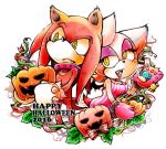  bat cute echidna female food fruit halloween holidays knuckles_the_echidna male mammal monotreme pumpkin rouge_the_bat sonic_(series) urahyu 