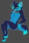  &lt;3 anthro blue_fur canine digital_media_(artwork) fur hair happy male mammal penis princelykaden riptide(infoxicated) short_hair simple_background solo tongue tongue_out wolf 