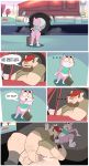  balls big_butt butt cat clothed clothing comic cum cum_in_mouth cum_inside dialogue erection eroborus feline male male/male mammal oral overweight partially_clothed penis pig porcine roz trucker 