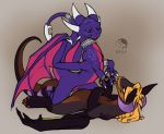  collar cowgirl_position cum cum_in_pussy cum_inside cum_leaking cynder dragon duo erection female feral horn knot male male/female on_top penetration sex smile spyro_the_dragon vaginal vaginal_penetration video_games wings yojek163 