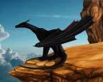 2011 black_scales digital_media_(artwork) dragon feral horn kerydragon membranous_wings outside scales scalie solo western_dragon wings 