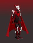  alternate_form blank_eyes cape claws commentary creature crossover demon_girl devil_may_cry devil_trigger english_commentary full_body grey_eyes red_cape ruby_rose rwby silver_eyes silverblur100 solo spiked_armor standing white_eyes 