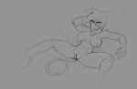  2018 anthro anthrofied avian beak big_breasts black_and_white breasts duplicitousmachine female friendship_is_magic gilda_(mlp) gryphon lying monochrome my_little_pony nipples nude pussy solo wings 
