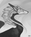  2017 braided_hair digital_media_(artwork) dragon feral hair horn jackiehinny sketch smile solo white_hair 