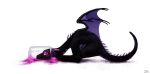 2017 ambiguous_gender digital_media_(artwork) dragon feral horn jackiehinny jar membranous_wings purple_eyes simple_background solo white_background wings 