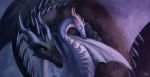  2017 ambiguous_gender blue_eyes digital_media_(artwork) dragon duo feral horn jackiehinny membranous_wings spines wings 