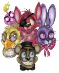  2015 a7xsparx animatronic anthro avian bear bird bonnie_(fnaf) canine chica_(fnaf) chicken cupcake_(fnaf) digital_media_(artwork) eye_patch eyewear five_nights_at_freddy&#039;s fox foxy_(fnaf) freddy_(fnaf) group hi_res hook lagomorph machine mammal rabbit robot video_games 