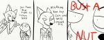  anthro black_and_white canine comic dialogue disney duo english_text female fox holding_object humor judy_hopps lagomorph looking_at_another male mammal monochrome nick_wilde rabbit simple_background skeletonguys-and-ragdolls smile text zootopia 