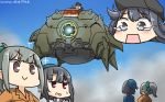  &gt;:) akatsuki_(kantai_collection) apsalus bangs beret black_hair black_hat blue_eyes brown_eyes commentary crying crying_with_eyes_open dated flat_cap green_hair gundam gundam_08th_ms_team hamu_koutarou hat highres kantai_collection long_hair long_sleeves military military_uniform multiple_girls open_mouth ponytail purple_hair red_eyes remodel_(kantai_collection) short_hair smile sweatdrop takao_(kantai_collection) tears uniform v-shaped_eyebrows yuubari_(kantai_collection) 