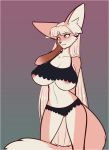  anthro big_breasts big_ears breasts canine clothed clothing female fennec fox fur hair hi_res long_hair loyse mammal nipples scorpdk solo swimsuit 