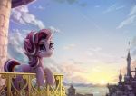  2018 cloud cutie_mark detailed_background equine female feral friendship_is_magic hair hi_res horn inowiseei mammal multicolored_hair my_little_pony outside smile solo starlight_glimmer_(mlp) unicorn 