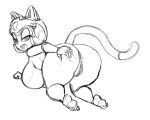  anthro anus big_breasts breasts butt cat feline female mammal polly_esther presenting pussy samurai_pizza_cats side_boob spread_butt spreading thecon 