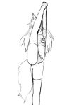  1girl animal_ears camel_(dansen) female leg_up monochrome original sachiho solo tail wolf_ears wolf_tail 