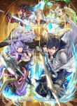  3boys armor axe bangs battle_axe black_hair blonde_hair blue_eyes blue_hair breasts brown_gloves camilla_(fire_emblem_if) cape cleavage closed_mouth commentary_request company_connection company_name copyright_name falchion_(fire_emblem) fire_emblem fire_emblem:_kakusei fire_emblem_cipher fire_emblem_heroes fire_emblem_if gloves hair_over_one_eye helmet holding holding_sword holding_weapon hooded_coat katana krom kuroba.k kuroba_k large_breasts lips lipstick liz_(fire_emblem) long_coat long_hair makeup multiple_boys multiple_girls official_art open_mouth pants purple_eyes purple_hair ryouma_(fire_emblem_if) shiny short_hair short_twintails shoulder_armor staff summoner_(fire_emblem_heroes) sword twintails weapon wide_sleeves 