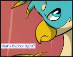  anthro avian blue_eyes comic flash_draw friendship_is_magic gallus_(mlp) gryphon male mammal my_little_pony solo text 