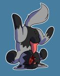 animal_genitalia anus balls canine compression_artifacts digital_media_(artwork) erection feral fur male mammal nintendo open_mouth paws penis pok&eacute;mon pok&eacute;mon_(species) poochyena simple_background solo soot_in_suit tongue tongue_out upside_down video_games 