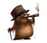  brown_hair cane cigar cousin_itt cryptid-creations eyewear glasses hair hat male simple_background smoke smoking solo the_addams_family white_background 