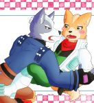  anthro awa_on blush canine clothed clothing duo fox fox_mccloud male male/male mammal nintendo star_fox video_games wolf wolf_o&#039;donnell 