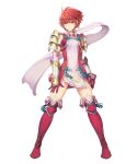  arm_guards armor boots breasts dress elbow_gloves fire_emblem fire_emblem_heroes fire_emblem_if full_body garter_straps gloves haccan highres hinoka_(fire_emblem_if) looking_at_viewer official_art red_eyes red_footwear red_hair scarf short_dress short_hair shoulder_armor small_breasts smile solo standing thigh_boots thighhighs transparent_background white_scarf zettai_ryouiki 