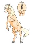  2018 anatomically_correct anatomically_correct_pussy animal_genitalia animal_pussy anus areola beasteros big_teats blaze_(marking) blonde_hair brown_eyes butt clitoral_winking clitoris close-up digital_drawing_(artwork) digital_media_(artwork) equine equine_pussy erect_nipples facial_markings female feral fur hair half-closed_eyes hi_res horse huge_teats inviting leg_markings looking_at_viewer mammal markings nipples nude palomino pink_anus pony presenting presenting_anus presenting_hindquarters presenting_pussy presenting_teats puffy_anus pussy rear_view signature simple_background smile socks_(marking) solo teats white_background 