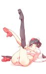  :o adjusting_clothes adjusting_legwear adjusting_sock ass bird_wings black_hair black_legwear black_wings bra collared_shirt commentary_request dressing frilled_bra frilled_panties frills full_body geta hat highres legs_up long_legs looking_up lying navel no_pants non_(z-art) on_back over-kneehighs panties pantyshot pantyshot_(lying) pom_pom_(clothes) red_eyes shameimaru_aya shiny shiny_hair shirt shoes short_hair short_sleeves single_shoe single_sock socks solo tengu tengu-geta thighhighs tokin_hat touhou underwear white_bra white_panties white_shirt wings 