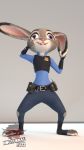  3d_(artwork) anthro clothed clothing derp_eyes digital_media_(artwork) disney female judy_hopps lagomorph mammal nocturnalfuzz purple_eyes solo zootopia 