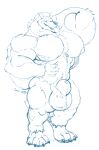  anthro balls big_balls big_sheath canine looking_at_viewer male mammal monochrome muscular muscular_male pecs pubes siriusdog sketch smile solo standing tongue tongue_out 