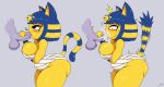  2018 animal_crossing ankha anthro breasts cat cum cum_in_mouth cum_inside disembodied_penis egyptian feline fellatio female grey_background hair male male/female mammal mehdrawings nintendo oral oral_penetration penetration penis sex short_hair short_stack simple_background solo_focus thick_thighs video_games wraps 