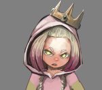  1girl crown female gradient_hair hime_(splatoon) hood hoodie humanization mole mole_under_mouth open_mouth queruru solo splatoon splatoon_2 symbol-shaped_pupils teeth yellow_eyes 