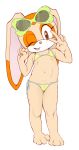  1girl animal_ears arms_up bikini brown_eyes bunny cream_the_rabbit female furry jetfrozen loli looking_at_viewer navel open_mouth sega side-tie_bikini smile solo sonic_team sonic_the_hedgehog swimsuit 